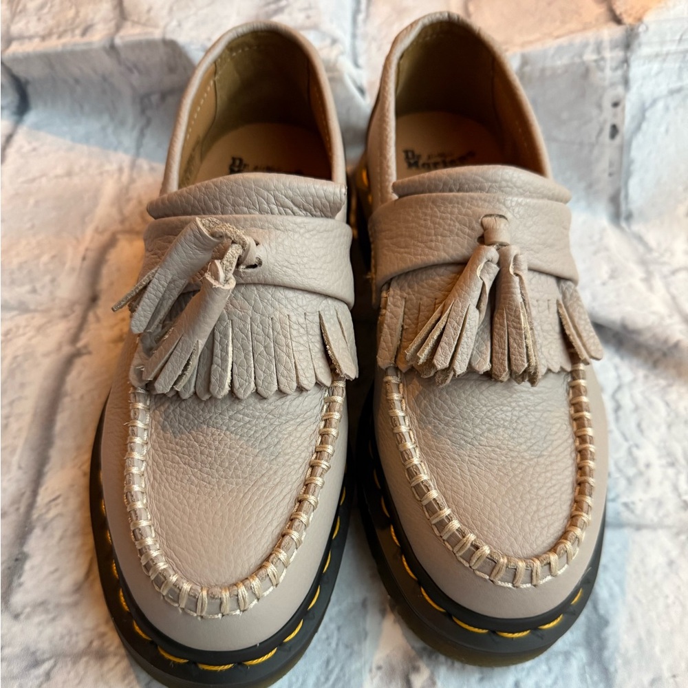 Dr. Martens Adrian Cream Tassel Loafers